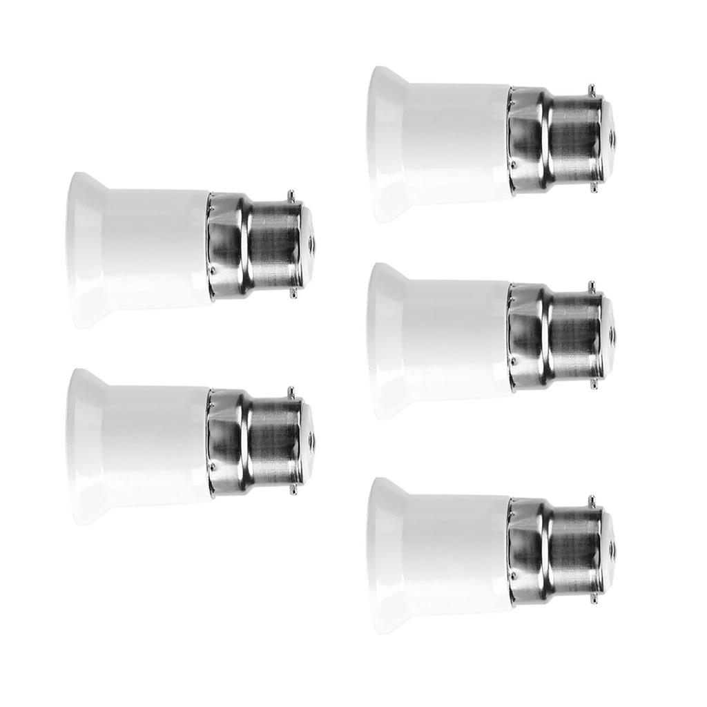 5pcs B22 Male to E27 Female Socket Base Bulb Adapter Converter Lamp Holders