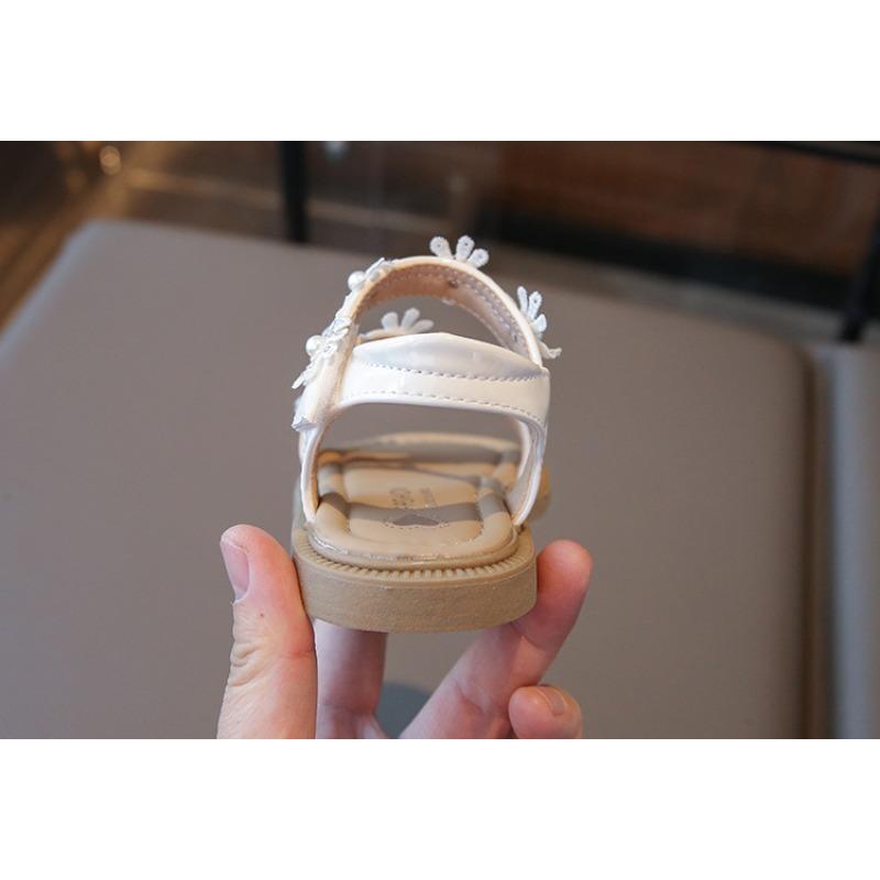 Neuer Eingang Kinder Weichsohlige Rutschfeste Strandschuhe für Mädchen, Sandalen für Mädchen, Koreanischer Stil Blumenmuster Vielseitige Offene Prinzessin Schuhe