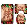 Christmas Bathroom Floor Mat Toilet Three-Piece Set