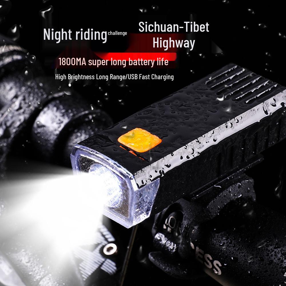 Rainproof Rechargeable Front Light for Mountain Bikes - Night Riding Essentials