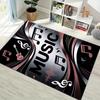 Modern Metallic Music Note Guitar Print Area Rug Non‑Slip Rectangular Floor Mat Music Lover Home Decor for Gaming Room Living Bedroom