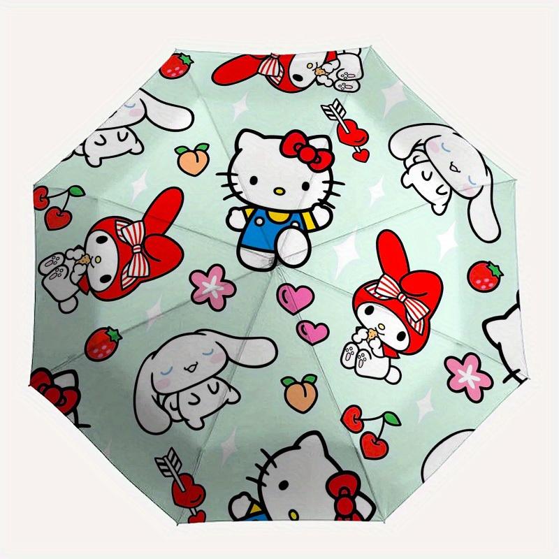 1pc Hello Kitty Fabric PrintUmbrella with Plastic Handle,Suitable for All Seasons Home Travel Outdoor UmbrellaSanlio159