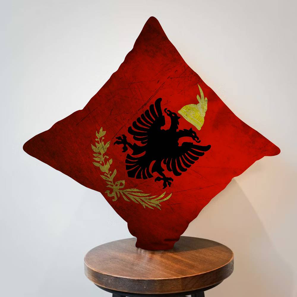 Cuscino Copricuscino Bandiera A-Albania Copricuscino da Viaggio per Auto Divano Auto Regalo di Natale 40X40Cm 45X45Cm