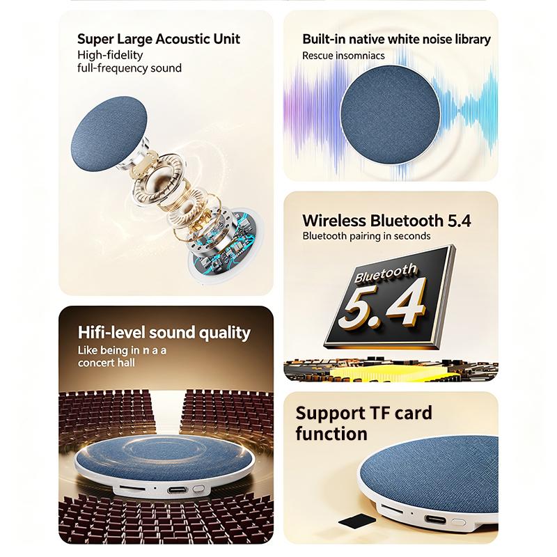 Under Pillow Sleep Speaker Ultra Slim Hifi Noise Reduction Bone Conduction Sound Machine For Deep Sleep Relaxation 2026 New