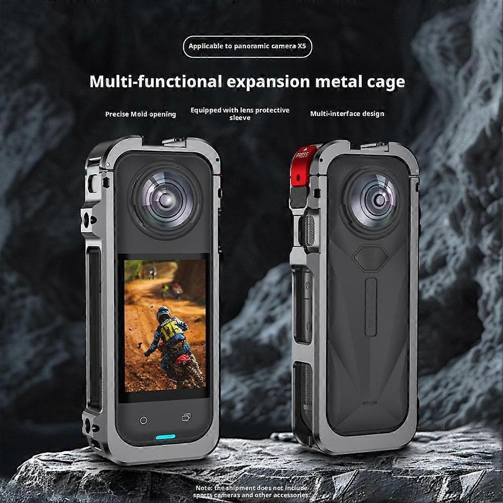 Applicable For Insta360 X5 Metal Frame Sports Camera Cage Expansion Bracket Fixing Clip Horizontal Shooting Accessories
