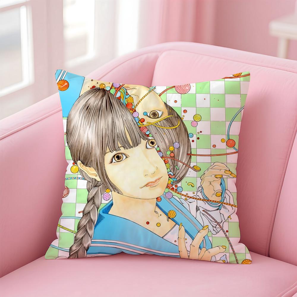 

Funny SShintaro Kago Art Cushion Cover Pillowcase Short Plush Invisible zipper Room Sofa Cushion Cover 30X30cm