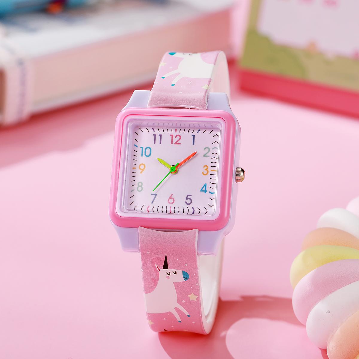 

Cute cartoon unicorn fairy tale fantasy quartz watch, suitable for Christmas and Halloween gifts, a variety of colors available розовый