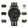 BOBO Bird Men's Wooden Watch with Luxury Wood and Metal Strap, Chronograph, Date Display, Quartz Movement, Versatile Men's Watch, Medium Size, Black