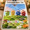 Flannel BlanketTeletubbies Custom Name Text Personalized Soft Warm Throw Blanket Home Decor Gift