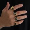 4pcs Irregular Design Geometric Open End Rings Punk Couple Rings  Hiphop Style