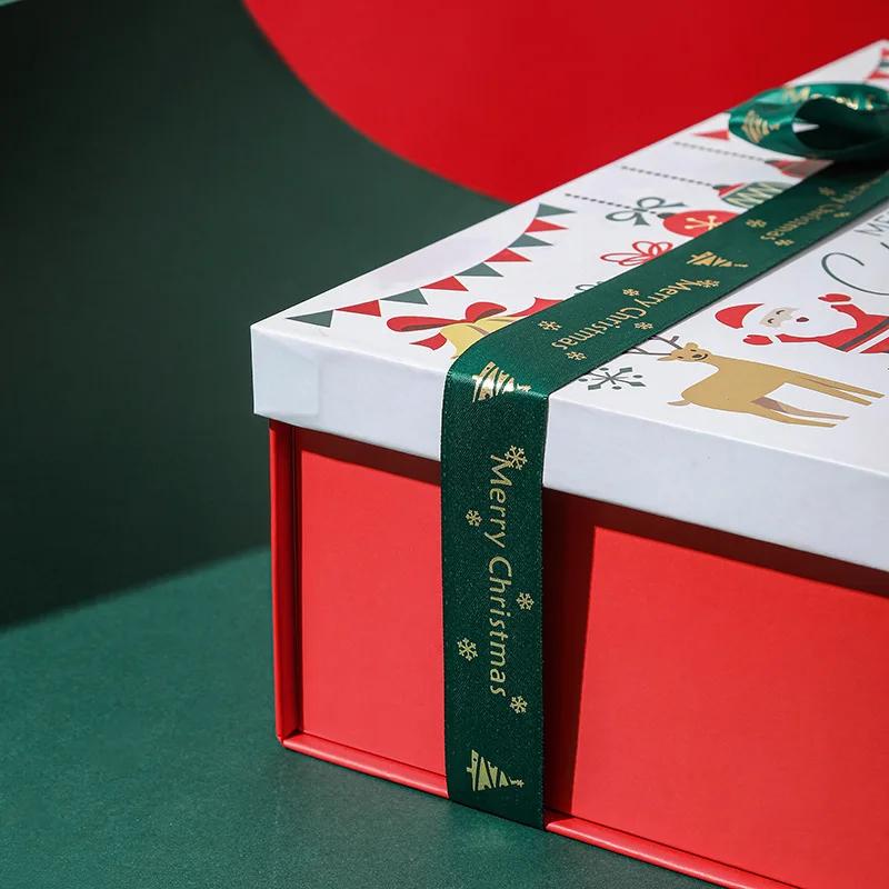 Christmas Day Decorated Paper Boxes Fashionable Colour Printing Storage Gift Boxes for Santa Claus Sweet Socks Paper Packaging