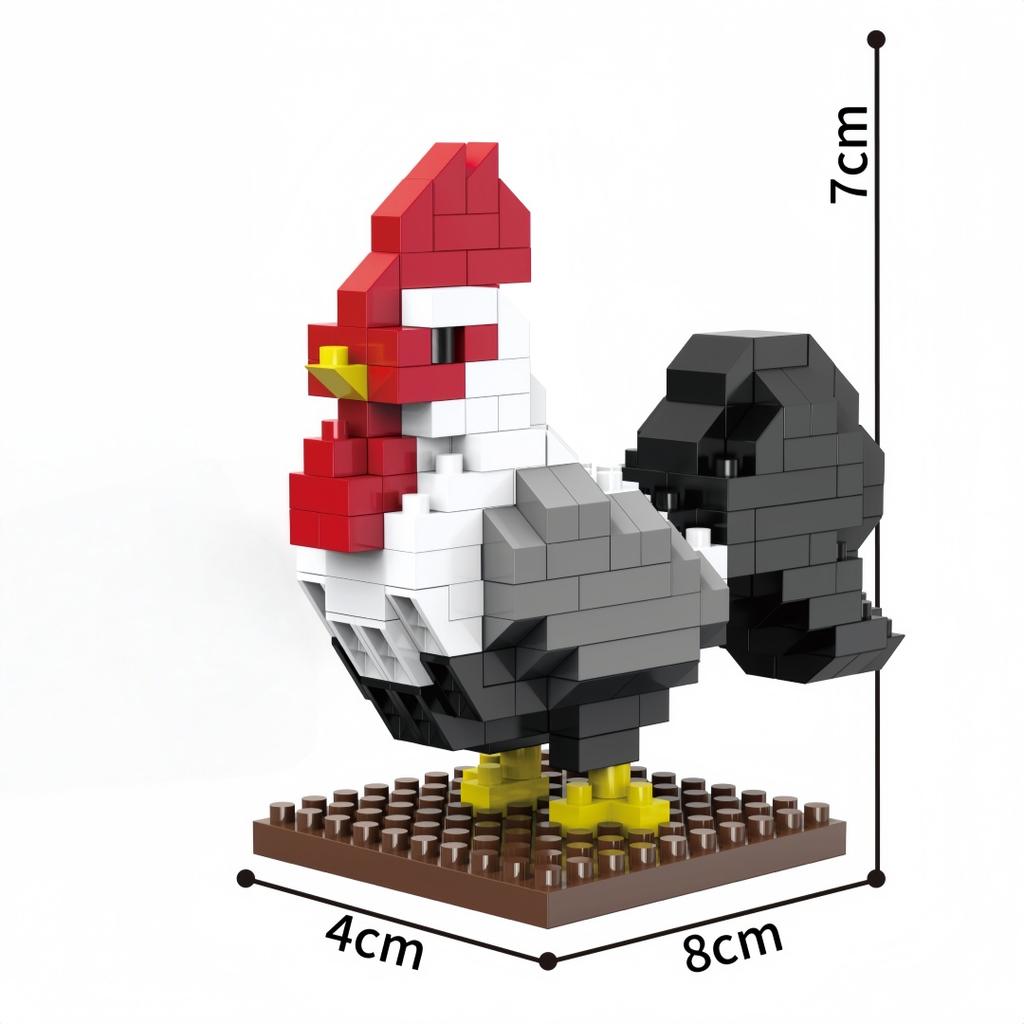 KNEW BUILT 3D Pet Micro Mini Building Block Toy-ToucanPelicanRoosterSeagullMacaw-Fun & Educational GiftKids Favorite Animal
