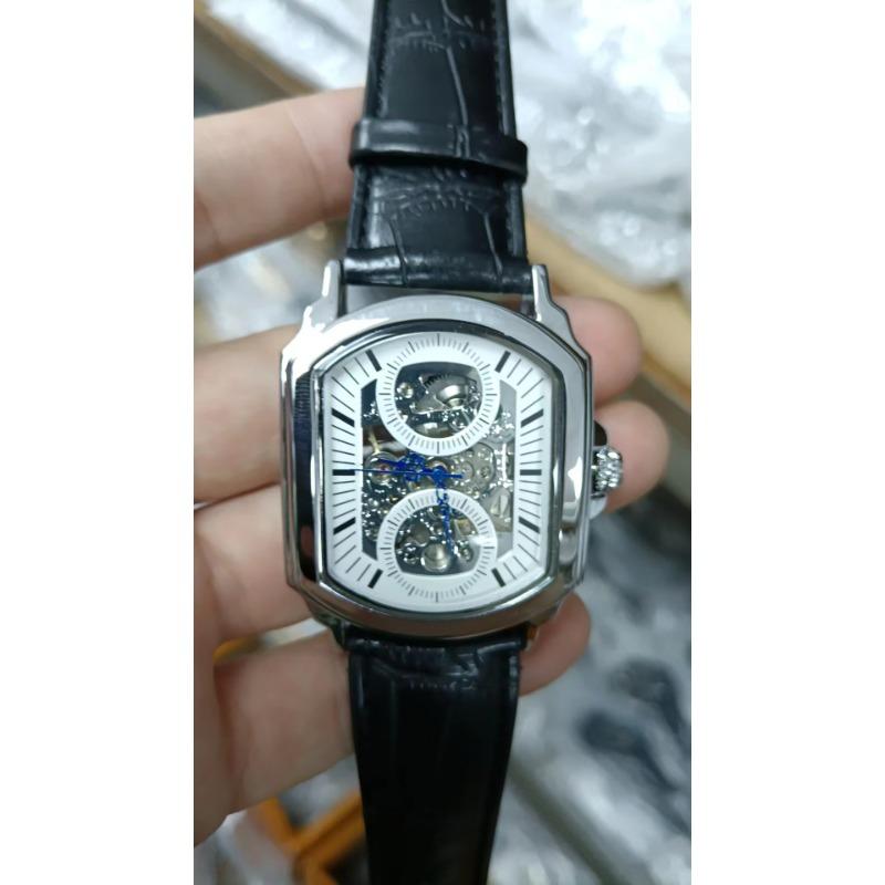 Europejski i amerykański styl męski modny i swobodny pusty mechanizm automatyczny zegarek mechaniczny