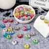 KISSITTY 66Pcs Assortment European Resin Beads Glitter Large Hole Bead Mixed Colors Platinum Cores Rondelle Mixed Color Spacer Beads for Jewelry