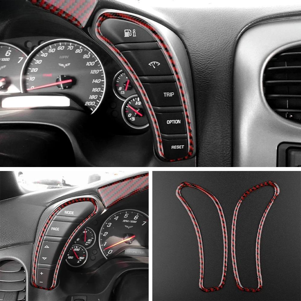 Car Dashboard Trim Carbon Fiber Sticker For Chevrolet Corvette 2005-2013 Auto Speedometer Panel Frame Cover Interior Accessories