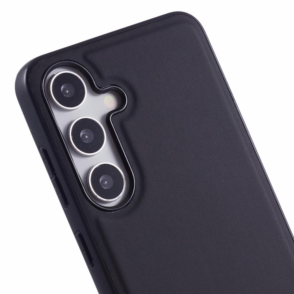 X-LEVEL For Samsung Galaxy S25 Phone Case Leather Coated PC TPU Back Cover with Metal Kickstand