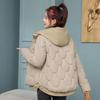 Women's Winter Down Cotton Jacket: Fake Two-Piece Style, Petite, Short, Loose Fit, Korean-Inspired, Bread Coat Design