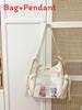 College Style Sweet Transparent Tote Bag With Zipper Pockets For Daily Use