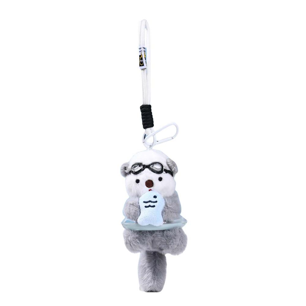 Animals Doll Cartoon Pilot Otter Keychain Keys Accessories Panda Puppy Plush Doll  Students