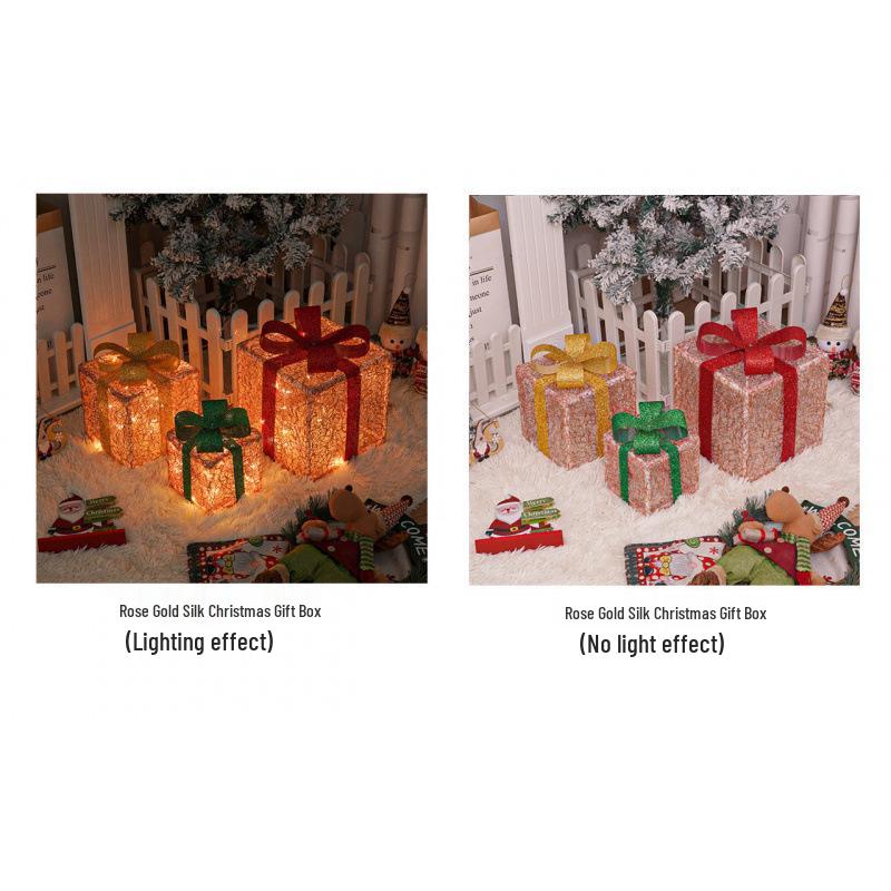 Cross-Border Christmas Luminous Gift Box Set: Outdoor Decorative Lights for Courtyard & Mall Display