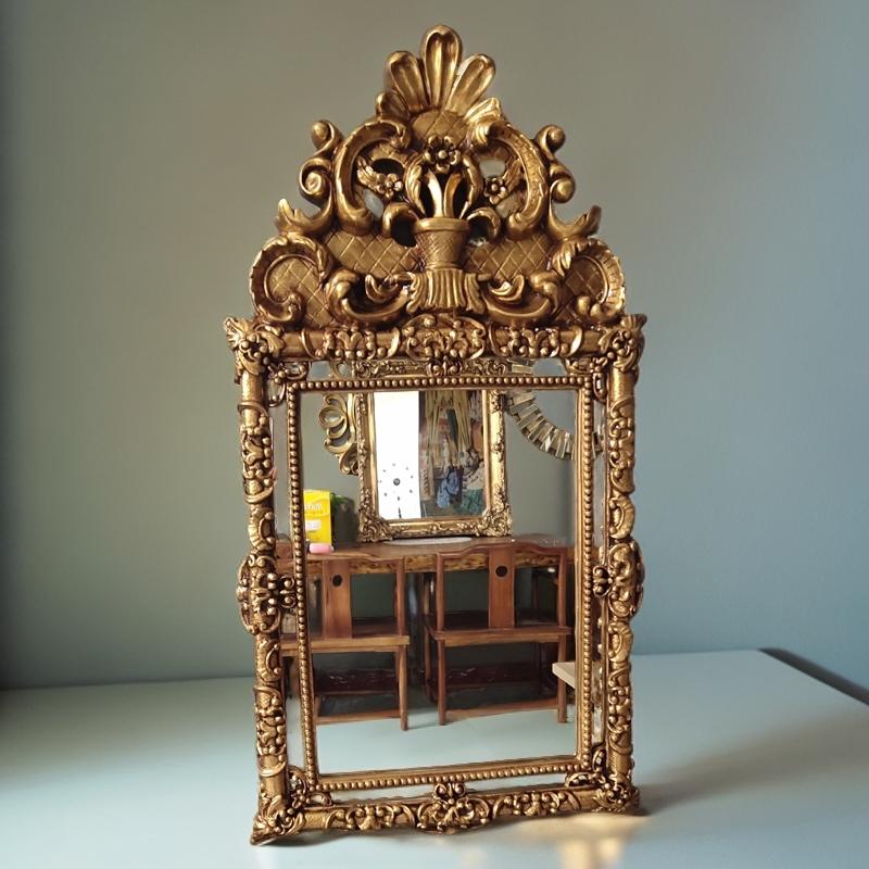 European home entrance decorative mirror American country luxury rectangular vanity mirror bathroom mirror