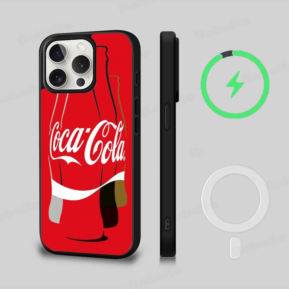 

C-Coca C-cola Vintage Logo Magnetic Wireless Phone Case For IPhone 17 16 15 14 Plus 13 12 11 Pro Max iPhone 13