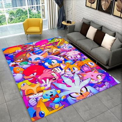 Classic Game S-Sonic Cartoon Non-Slip Area Rug for Living Room,Bedroom,Playroom,Soft Carpet Floor Mat Home Decor Rug Kids Room