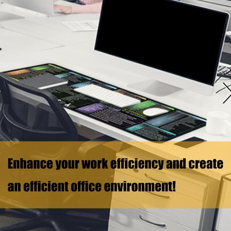 Large Keyboards Mouse Pad Featuring Excels Word Shortcut for Office Software Use and Gaming with Waterproof 400x900x3mm