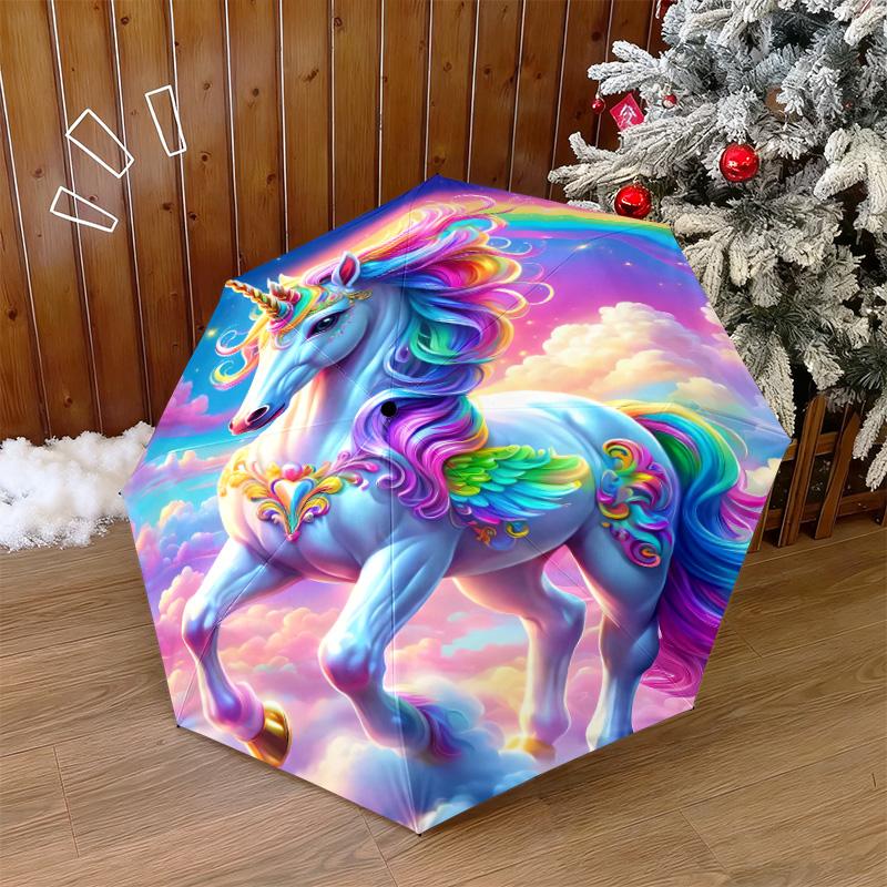 Regenbogen Einhorn Fantasy Himmel Schirm Ist Geeignet Für Alle Jahreszeiten Einschließlich Zuhause Reisen Und Outdoor-Aktivitäten Multifunktionaler Schirm S4