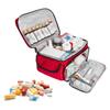Tragbarer Erste-Hilfe-Koffer mit hoher Kapazität, Reisemedizin und Medikamentenaufbewahrungstasche Oxford-Stoff Organizer-Box Notfall-Überleben