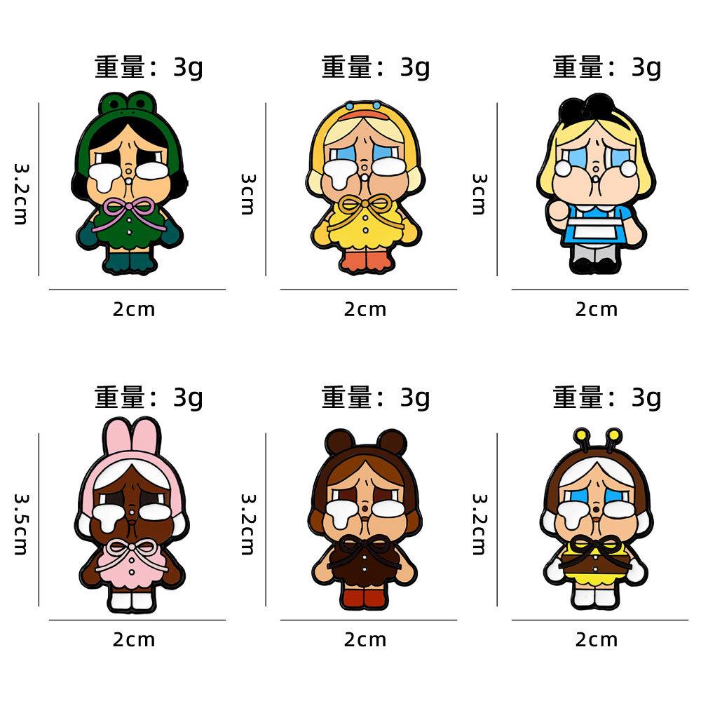 Cute creative cartoon anime Crybaby POP MART metal badge funny styling doll crying baby brooch