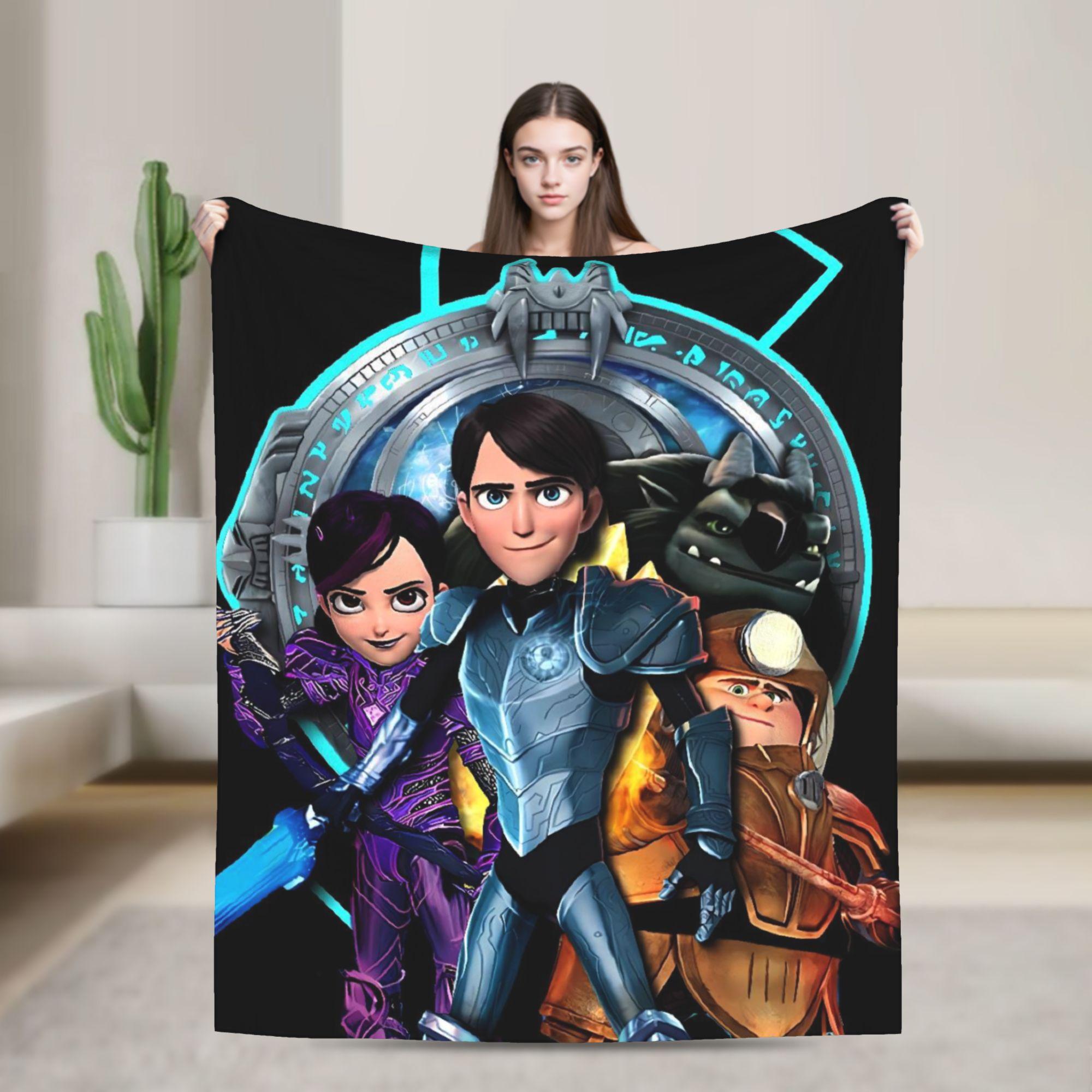 Trollhunters Tales Of Arcadia Blanket Warm Soft Novelty Plush Throw Blanket For Couch Chair Sofa Bed Travel Bedspread Bed Cover 75X95CM