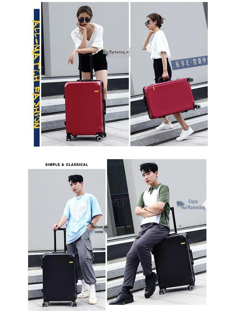 Ultralight Leather Trolley Suitcase with Silent Universal Wheels, Large Capacity & Combination Lock - New Style with Free Shipping