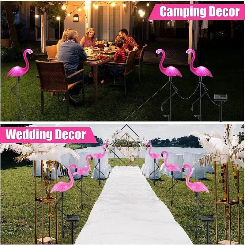1/3Pcs Solar LED Light Flamingo Lawn Light Garden Light Outdoor Waterproof Pink Flamingo Lights Landscape Lighting Garden Decor