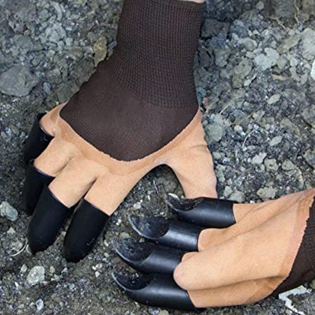 1Pair- Gardening Gloves with Claws Digging Planting Protective Latex Gloves Durable Waterproof Prick-proof Permeable Home Labor