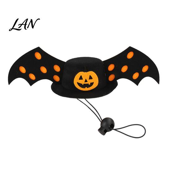 Pet Party Costume Accessory Halloween Bat Hat, Red Horn Pumpkin Cat Funny Soft Felt Hat Wings for Cats Small And Medium Dogs Dog