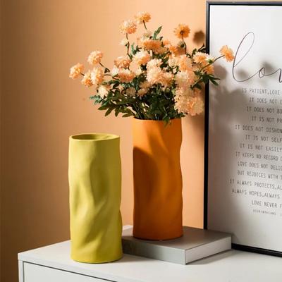 Nordisk Lys Luksus Keramisk Vase Dekorasjon Hjemmedekorasjon Håndverk Stue Tørkede Blomster Blomsteroppsatser Tilbehør