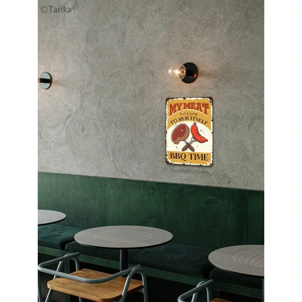 Vintage Metal Tin Sign BBQ Kitchen Decor Retro Wall Art 8x12 Rustic Cafe Bar Home