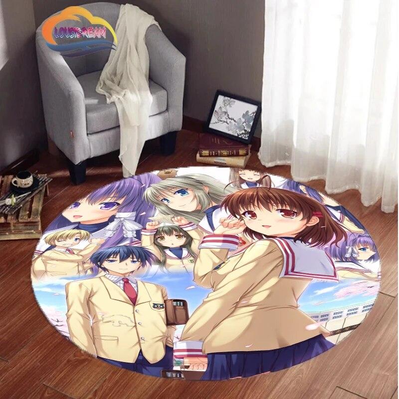 

Анімований CLANNAD Круглий килим сексуальний мультсеріал Батьківський дитячий ігровий килимок Нековзкий килимок для йоги у вітальні 60cmx60cm