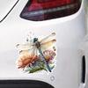 2PC Dragonfly 3D-Effect PVC Vinyl Sticker, 4.72"x5.12" Self-Adhesive Waterproof Decal for Car, Laptop, Truck, Motorcycle, Scratch Cover, Home Door
