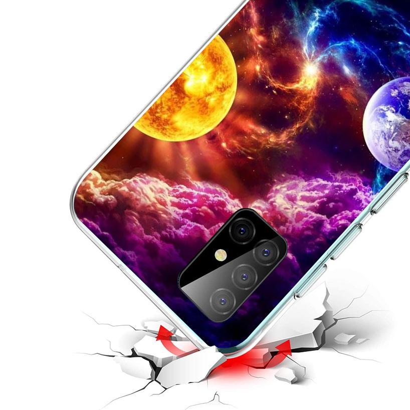 Erdsterne Weltraum Abdeckung Handyhülle Für Samsung Galaxy A12 A22 A32 A52 A72 A02S Handyhülle Note 20 Ultra 10 S10 Plus A51 A71 A50S