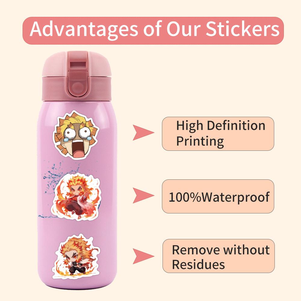 50 Q Version of Demon Slayer: Blade of Demon Slayer Anime Graffiti Stickers Decorate Notebook Suitcase DIY Cartoon Stickers
