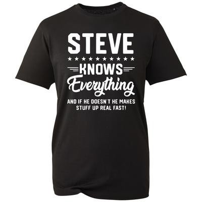 Unisex Personalized Steve T Shirt Funny Personalised Name Graphic Joke Gift