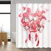 Red Rose Heart Bouquet Shower Curtain with 12 Hooks - Romantic Love Gift, Bathroom Decoration & Home Accessories