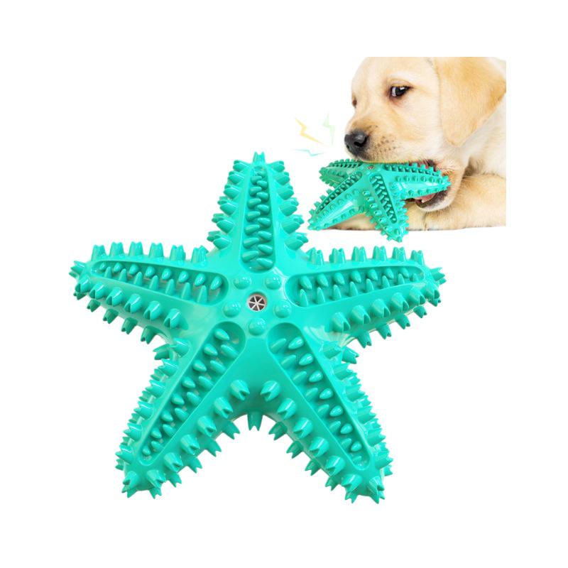 Dog Starfish Teething Toy & Toothbrush: Pet-Friendly Chew Stick