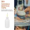 5 Pcs Precision Pointed Squeeze Bottles Fine Tip Pottery Glaze Needle Applicator White Plastic Underglazing Tools Clay Modeling