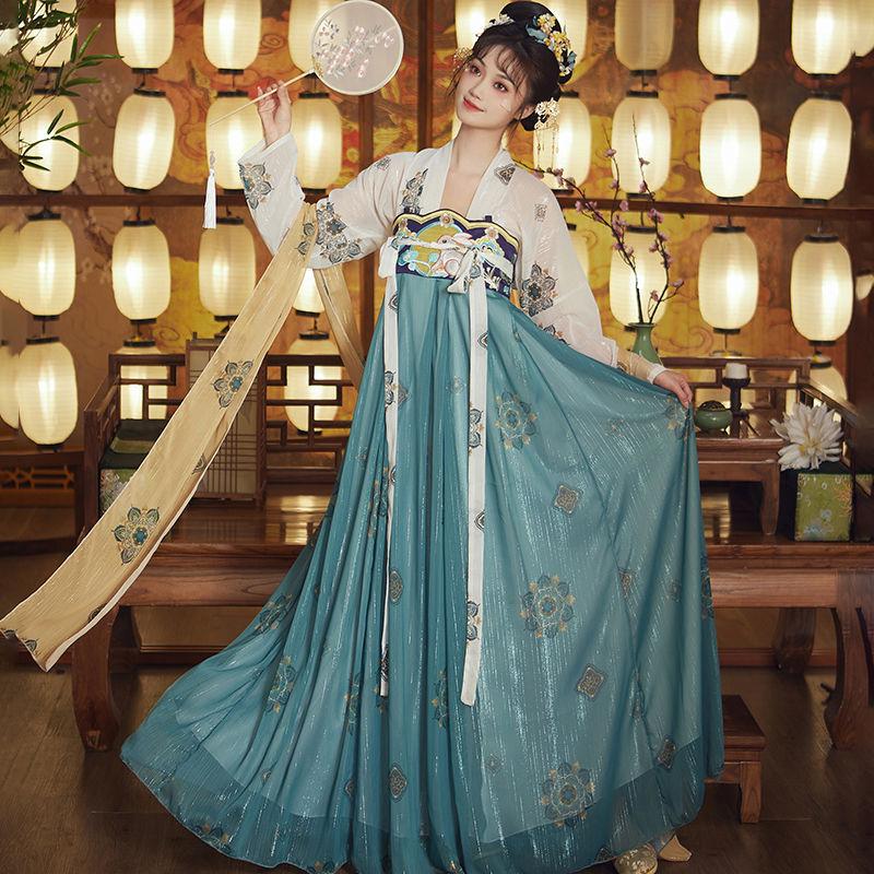 Nová dámska sukňa Hanfu Dunhuang Chang'e princezná v štýle Tang v štýle hrudníka Ru Slimming Festival Kostýmový kostým