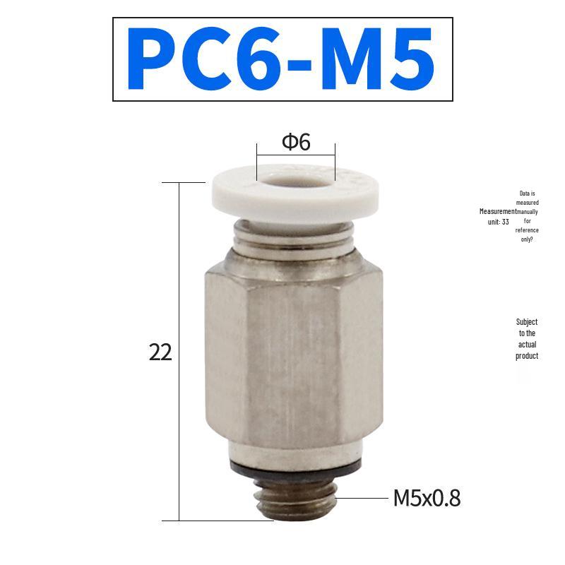 Yadake PC4-M5/PC6-01/PC8-02/PC10-03 Pneumatic Quick Connectors