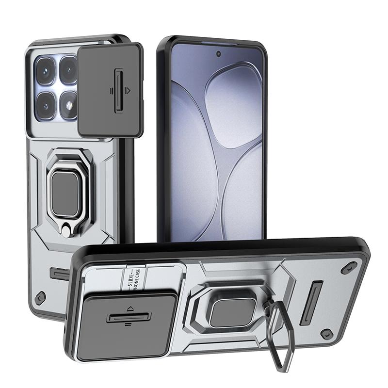 

Бронированный чехол для Xiaomi Redmi K70 K70E Pro, сверхпрочный, противоударный, устойчивый к царапинам, с держателем-кольцом, чехол для телефона For RedmiK70E серебряный