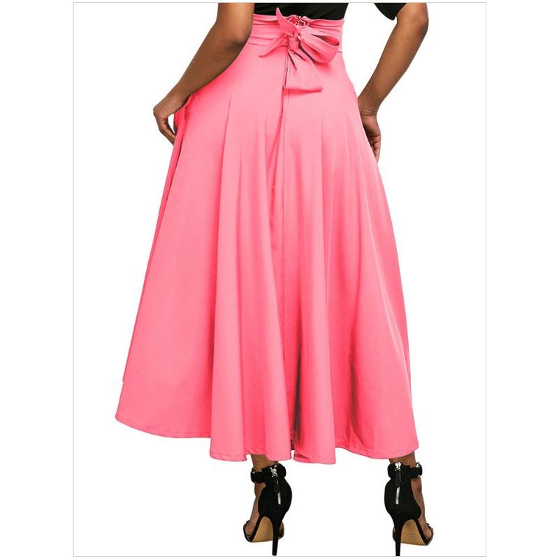 

Женское плиссированное платье с высокой талией, разрезом сбоку, поясом и карманом на юбке, винтажное платье XXL розовый